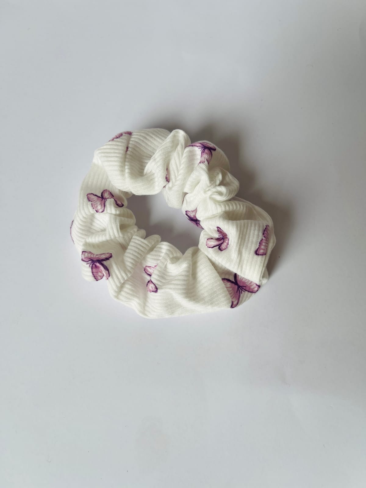 Butterfly White Hair Scrunchie